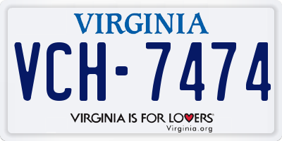 VA license plate VCH7474