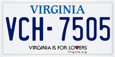 VA license plate VCH7505