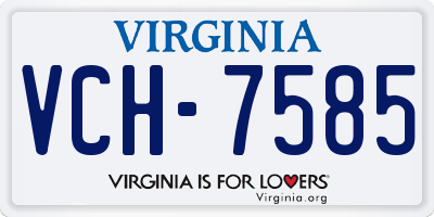 VA license plate VCH7585