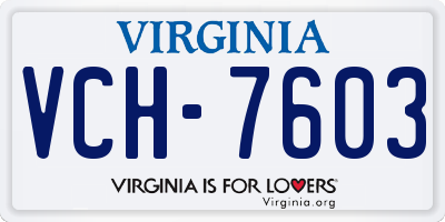 VA license plate VCH7603
