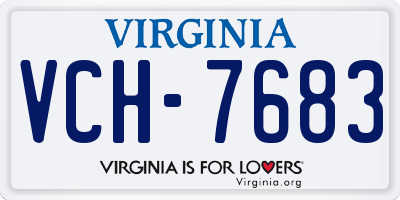 VA license plate VCH7683
