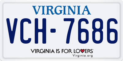 VA license plate VCH7686