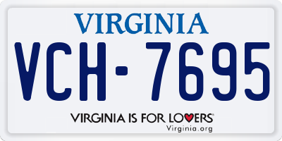 VA license plate VCH7695
