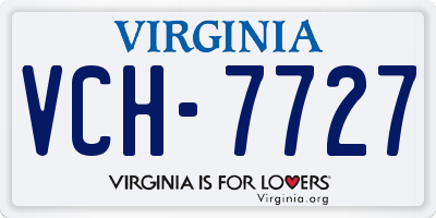 VA license plate VCH7727
