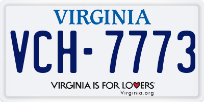 VA license plate VCH7773