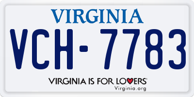 VA license plate VCH7783