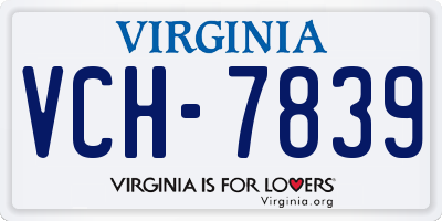VA license plate VCH7839