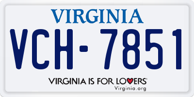 VA license plate VCH7851