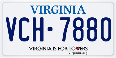 VA license plate VCH7880