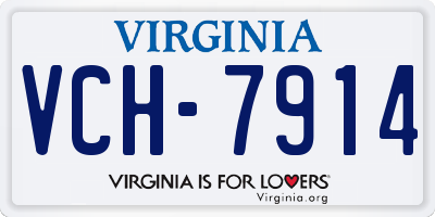 VA license plate VCH7914