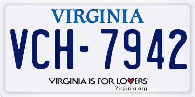 VA license plate VCH7942