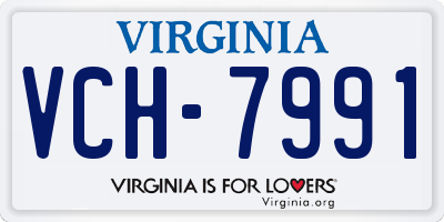 VA license plate VCH7991