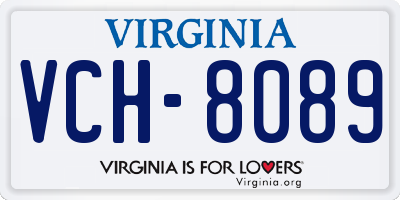 VA license plate VCH8089