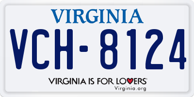 VA license plate VCH8124