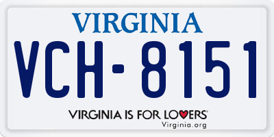 VA license plate VCH8151