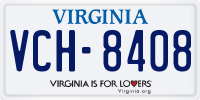 VA license plate VCH8408