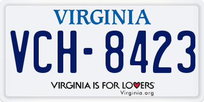 VA license plate VCH8423