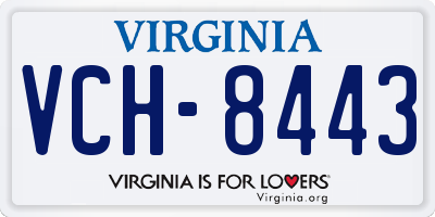 VA license plate VCH8443