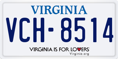 VA license plate VCH8514