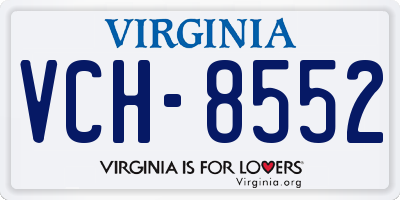 VA license plate VCH8552