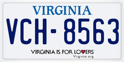 VA license plate VCH8563