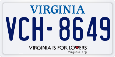 VA license plate VCH8649
