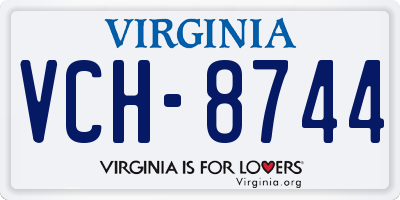 VA license plate VCH8744