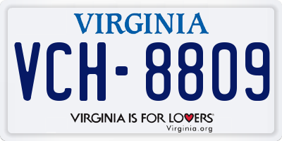 VA license plate VCH8809