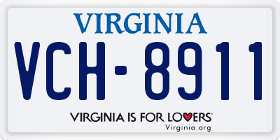 VA license plate VCH8911