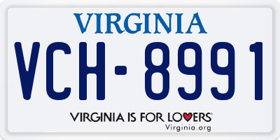VA license plate VCH8991
