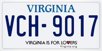 VA license plate VCH9017