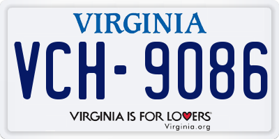 VA license plate VCH9086