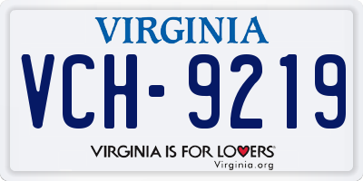 VA license plate VCH9219