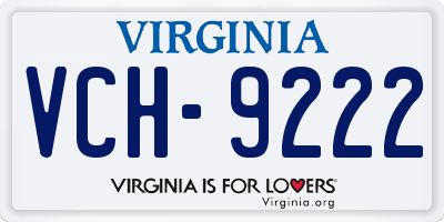 VA license plate VCH9222
