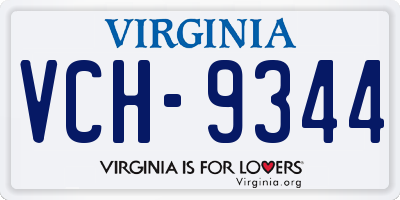 VA license plate VCH9344