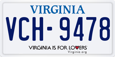 VA license plate VCH9478