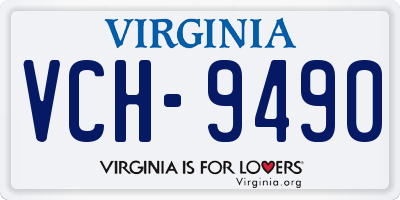 VA license plate VCH9490