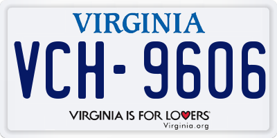 VA license plate VCH9606