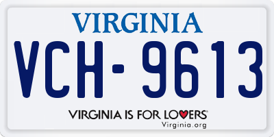 VA license plate VCH9613