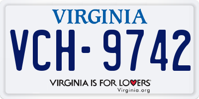 VA license plate VCH9742