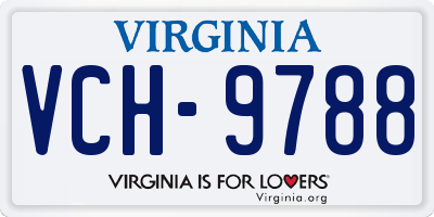 VA license plate VCH9788