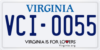 VA license plate VCI0055
