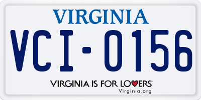 VA license plate VCI0156