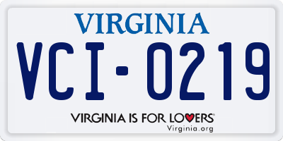VA license plate VCI0219