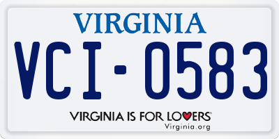 VA license plate VCI0583