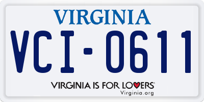 VA license plate VCI0611