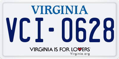 VA license plate VCI0628
