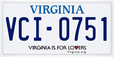 VA license plate VCI0751
