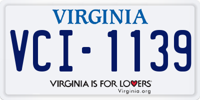 VA license plate VCI1139