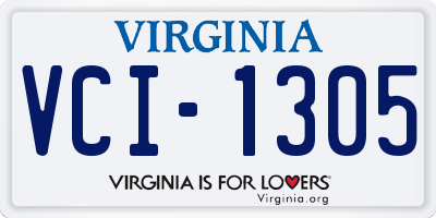 VA license plate VCI1305